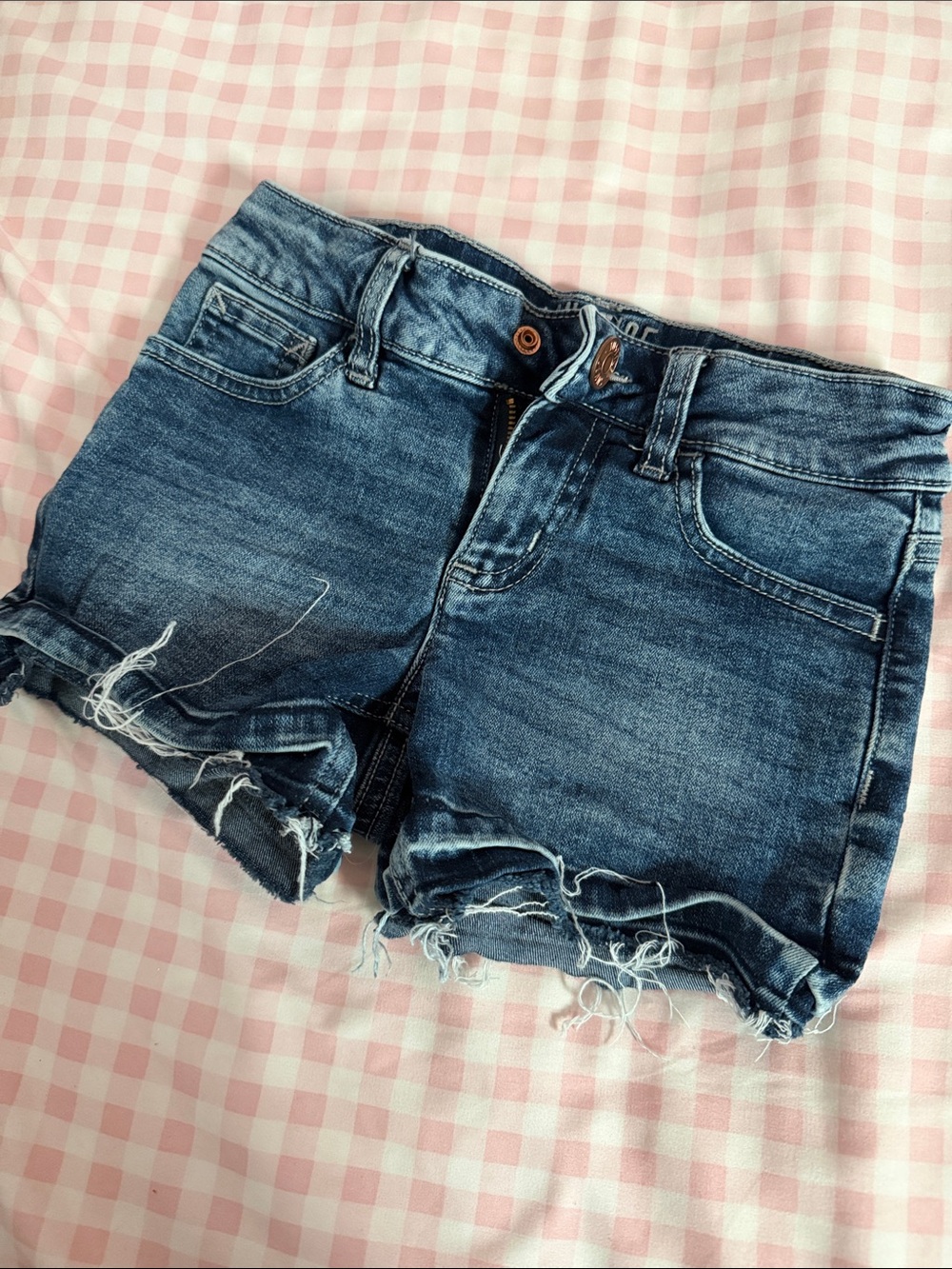 Justice Dark Blue Distressed Denim Shorts